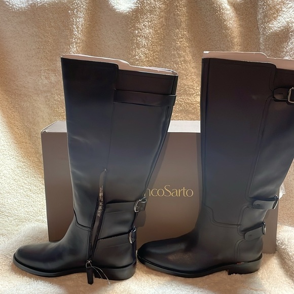 Franco Sarto Padova woman’s black knee-high wide calf new inbox boots Size 8 - Picture 3 of 16